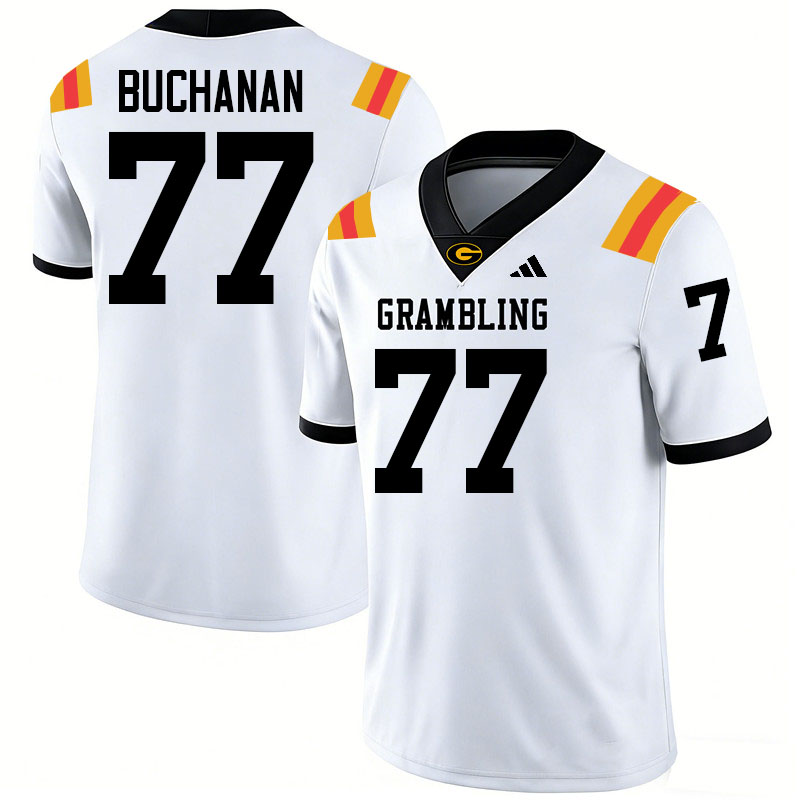 Grambling State Tigers #77 Buck Buchanan College Football Jerseys,Uniforms-White